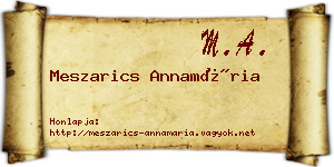 Meszarics Annamária névjegykártya